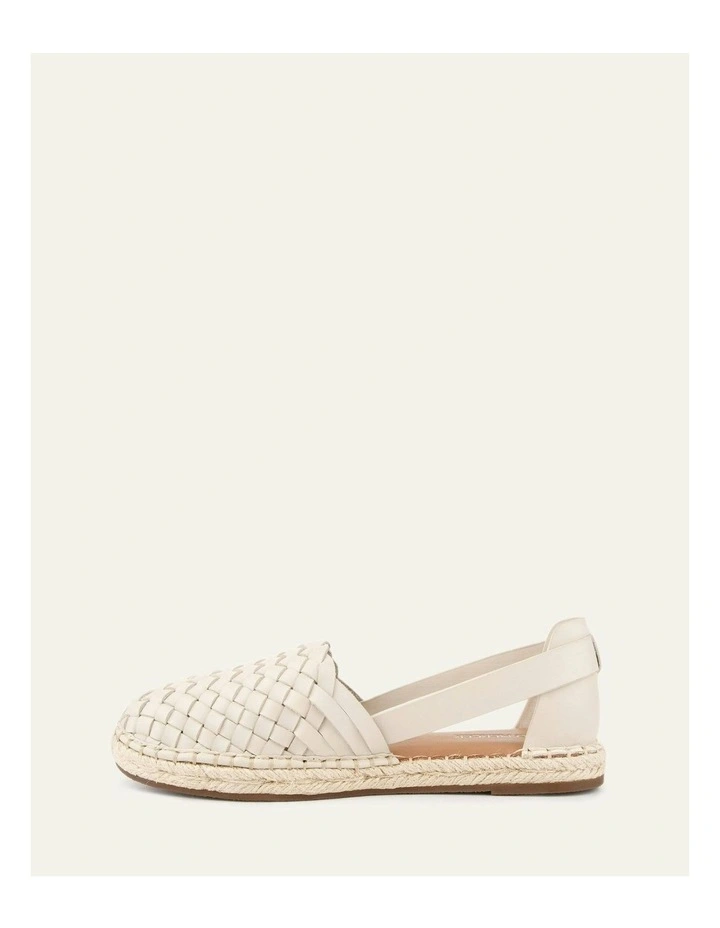 Opal Flat Leather Espadrilles in Off White image 5
