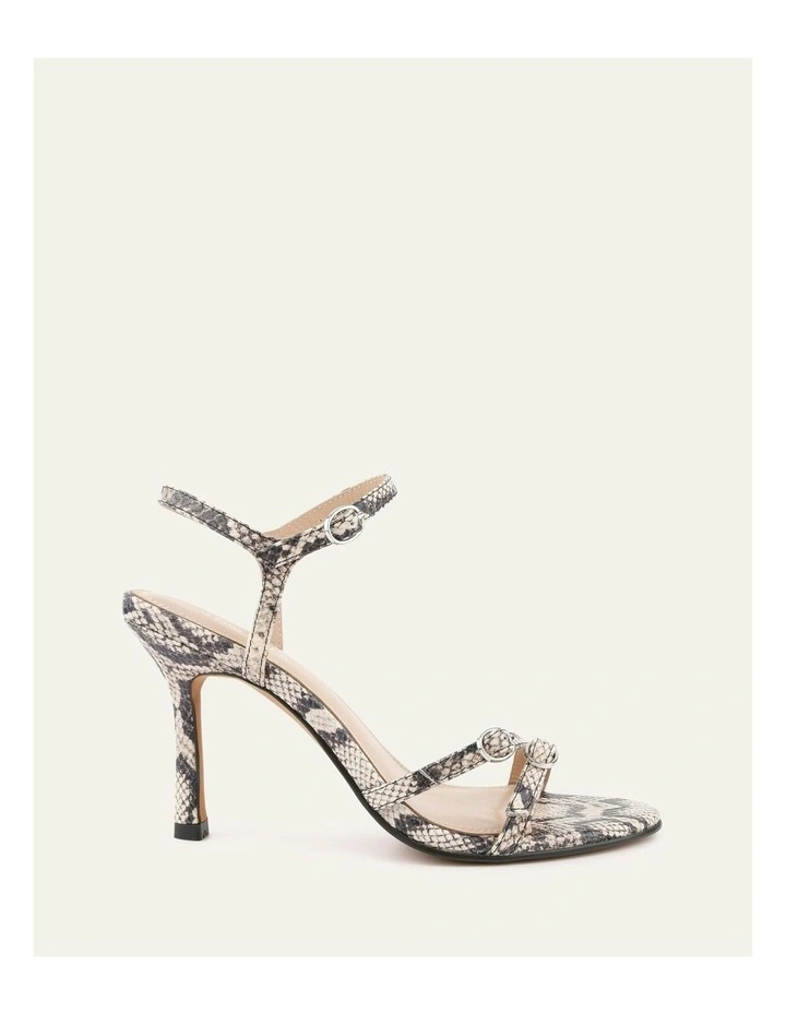 Romy High Heel Leather Sandals in Natural image 1