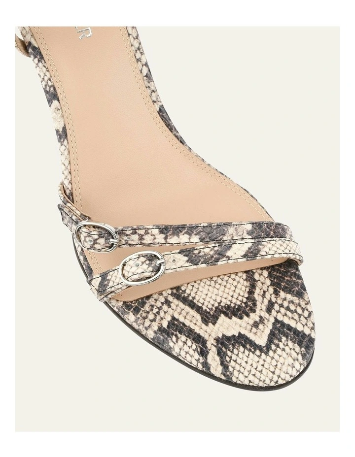 Romy High Heel Leather Sandals in Natural image 4