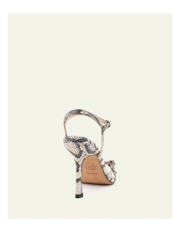 Romy High Heel Leather Sandals in Natural image 5
