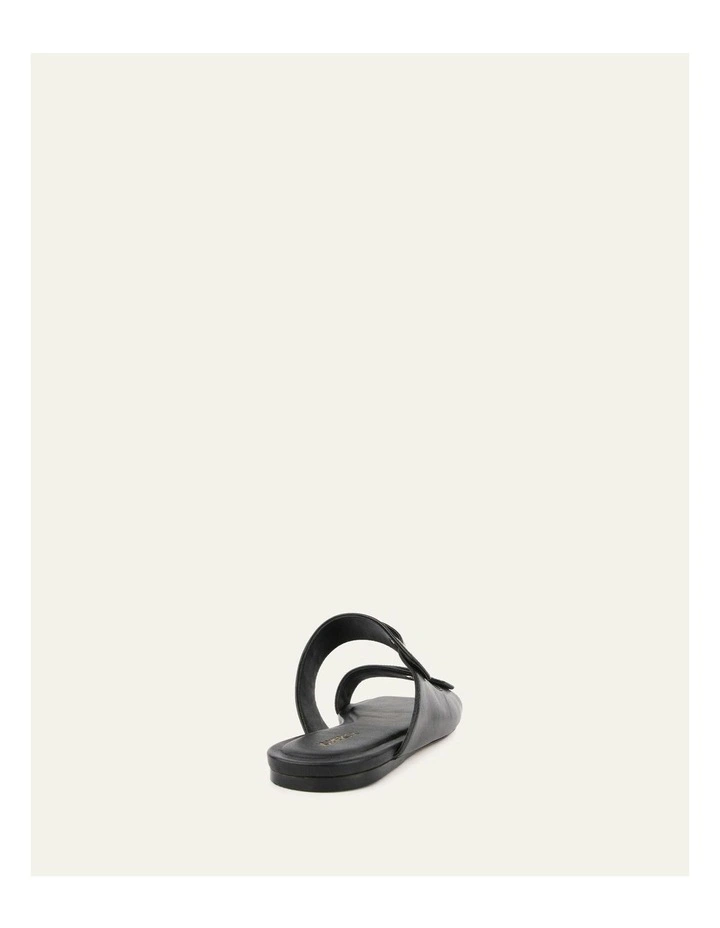 Quill Flat Leather Sandals in Black image 7