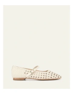 Willis Casual Leather Flats in Off White