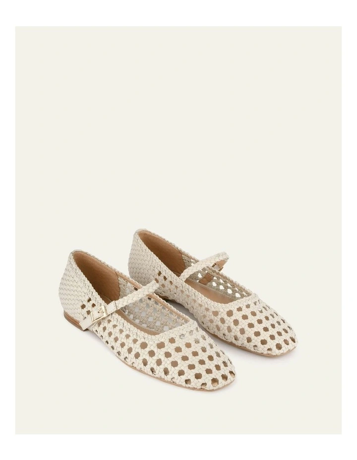 Willis Casual Leather Flats in Off White image 3
