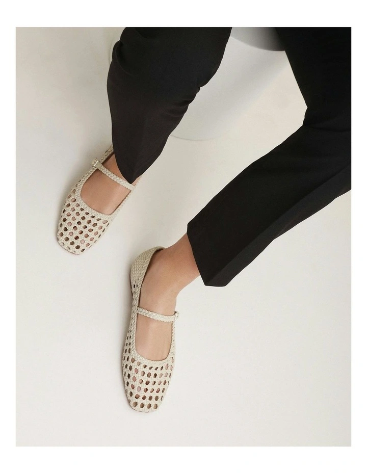 Willis Casual Leather Flats in Off White image 7