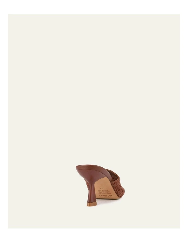 Jordyn Mid Heel Textile Sandals in Cognac image 5
