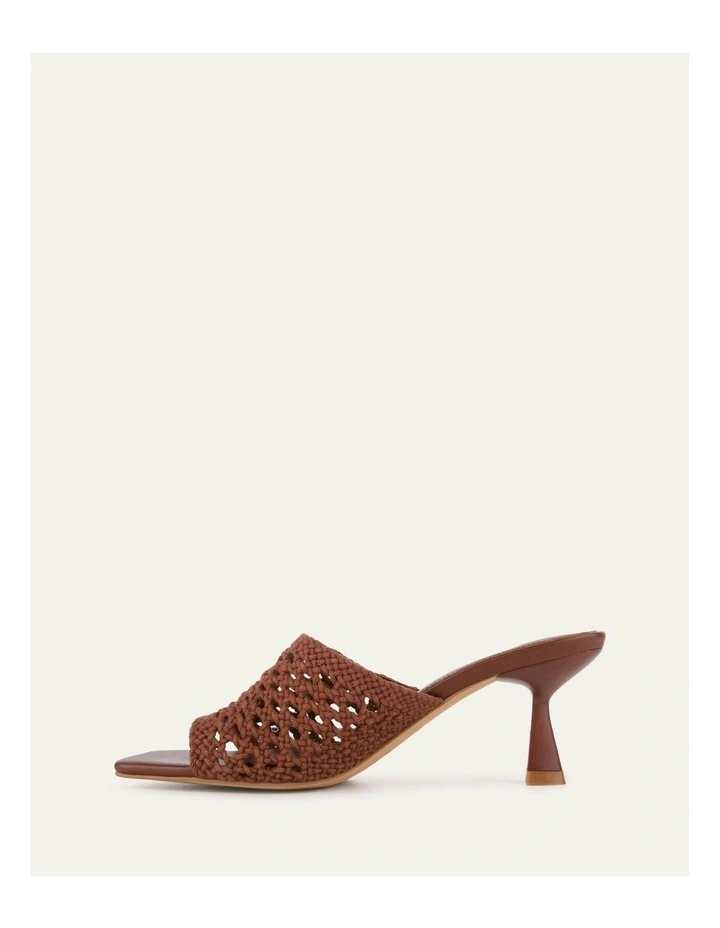 Jordyn Mid Heel Textile Sandals in Cognac image 6