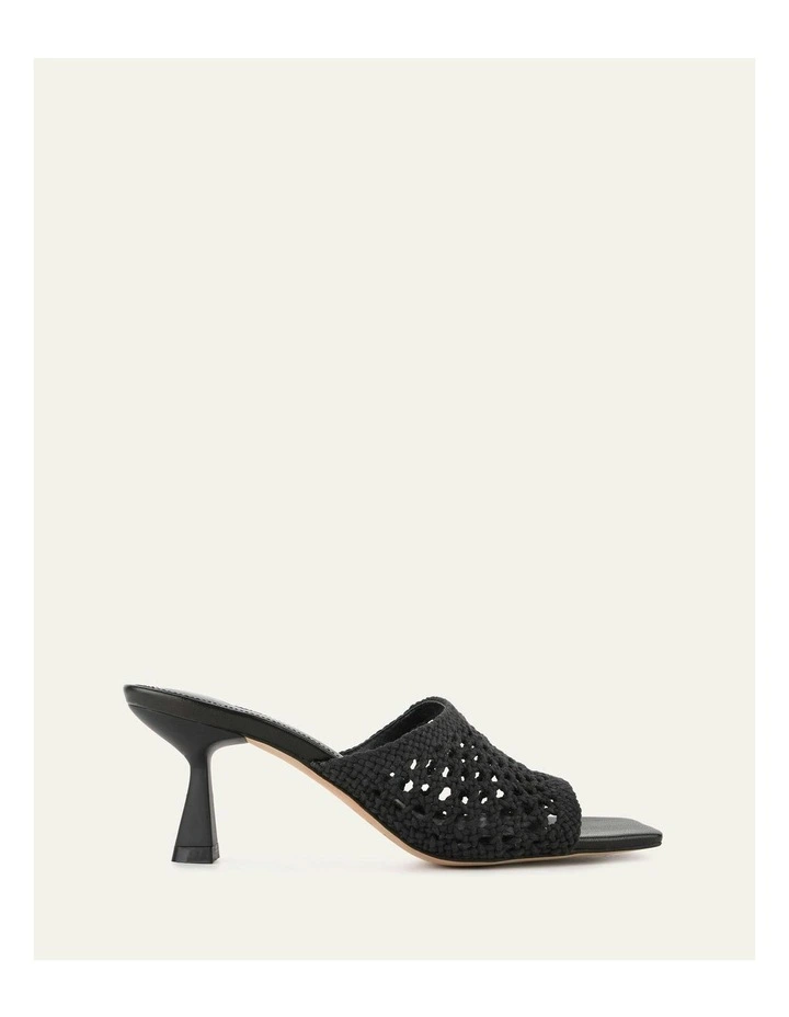 Jordyn Mid Heel Textile Sandals in Black image 1