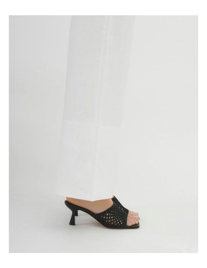 Jordyn Mid Heel Textile Sandals in Black image 2