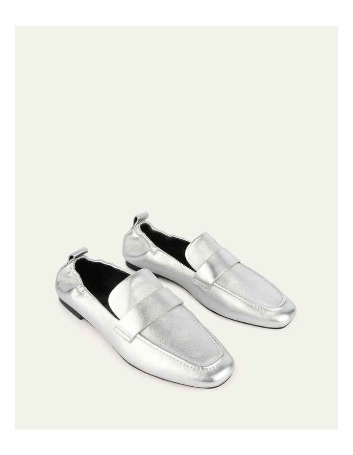 Bowen Leather Loafers in Silver image 3