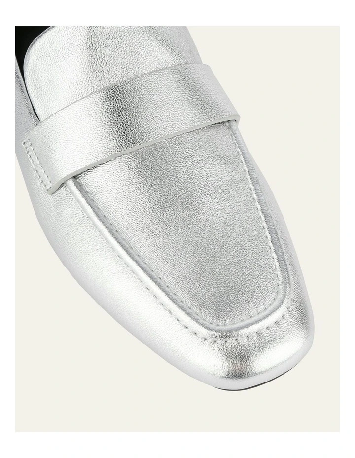 Bowen Leather Loafers in Silver image 4