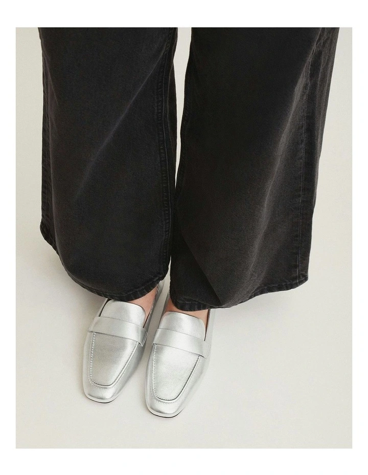 Bowen Leather Loafers in Silver image 7