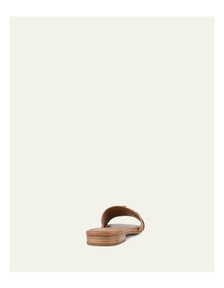 Pablo Flat Leather Slide in Dark Tan image 5