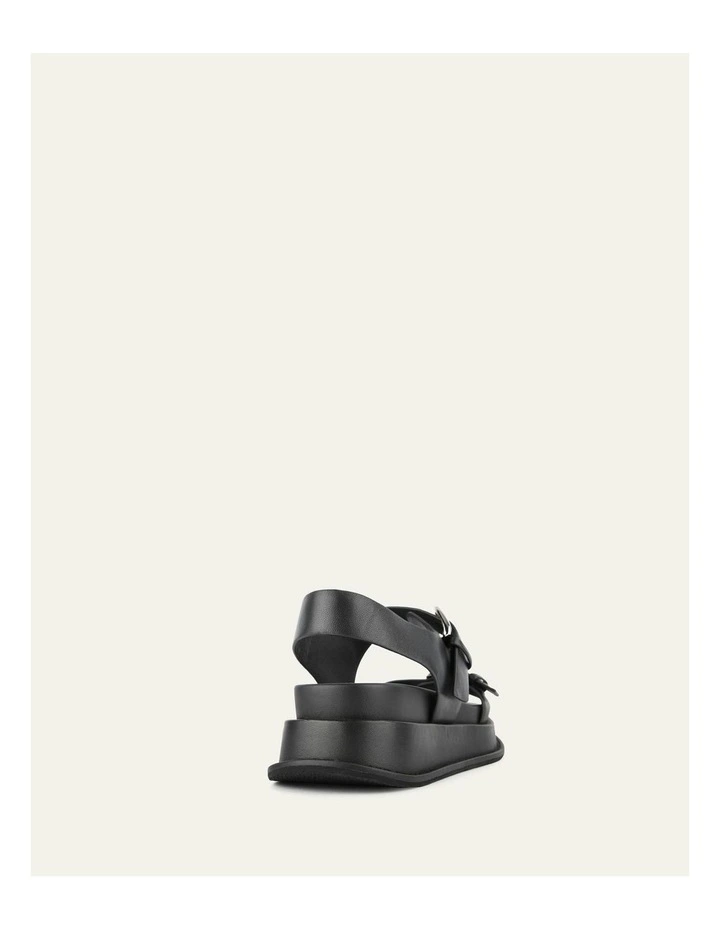 Mabel Flat Leather Sandals in Black image 5