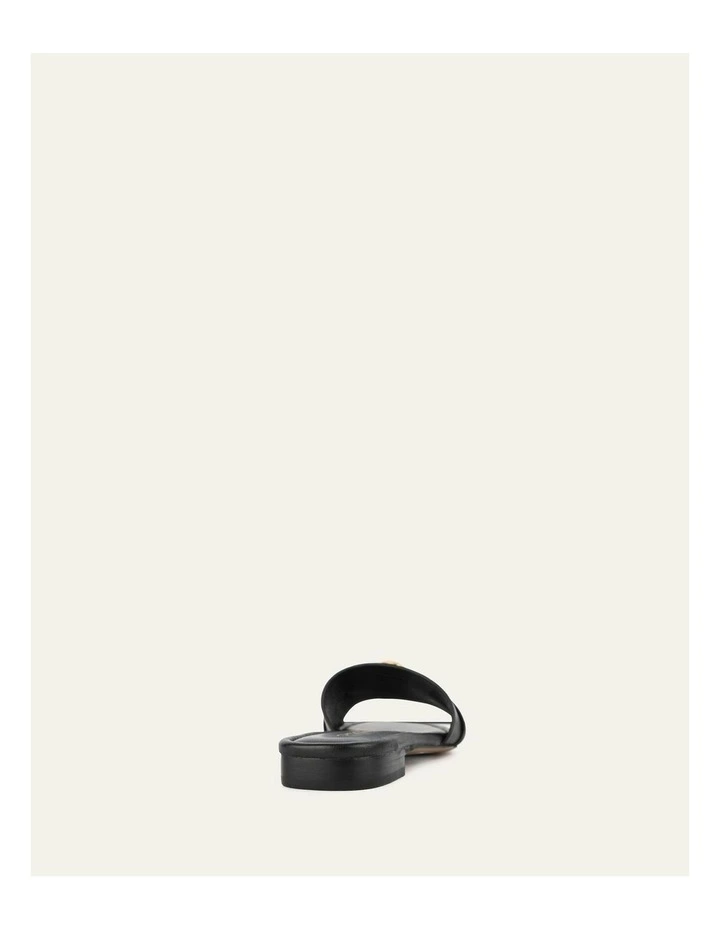 Pablo Flat Leather Slide in Black image 5