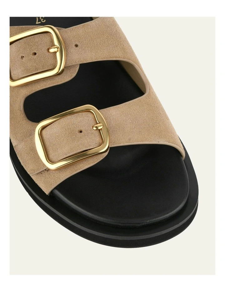 Egon Flat Suede Sandals in Beige image 4