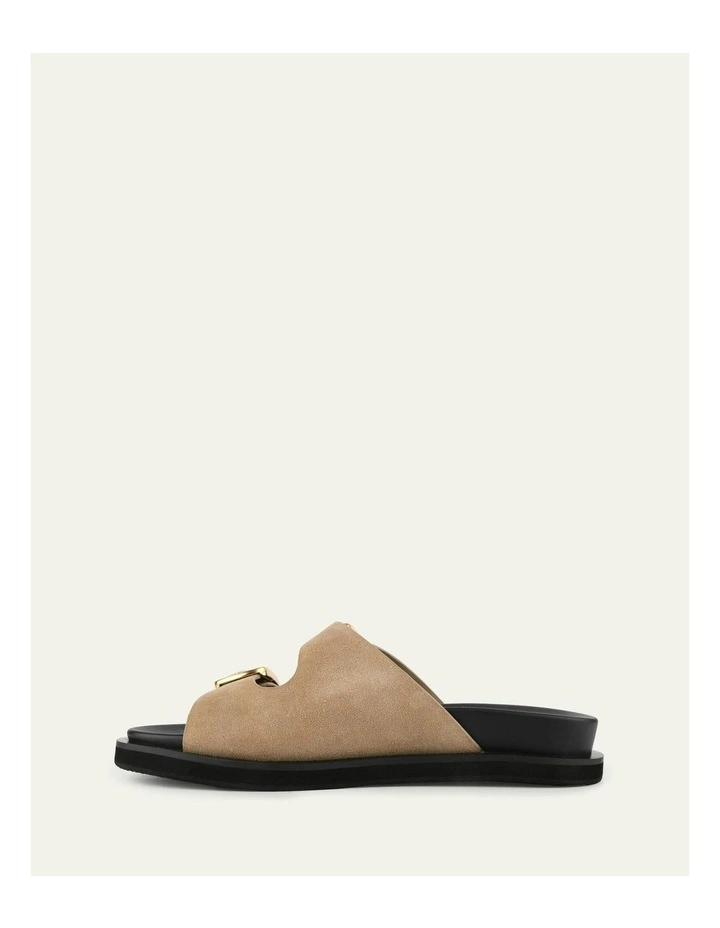 Egon Flat Suede Sandals in Beige image 5