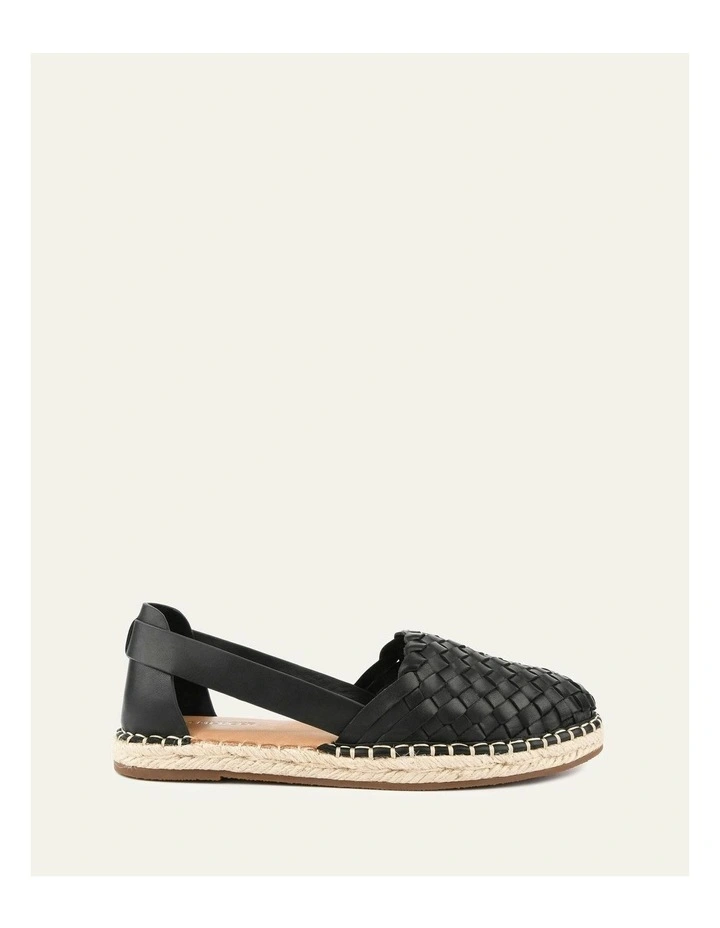 Opal Flat Leather Espadrilles in Black image 1