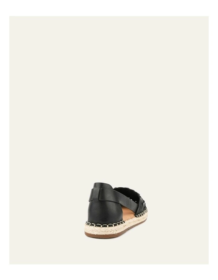 Opal Flat Leather Espadrilles in Black image 4