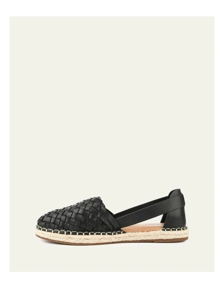 Opal Flat Leather Espadrilles in Black image 5