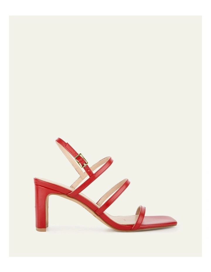 Nix Mid Heel Sandals in Red image 1