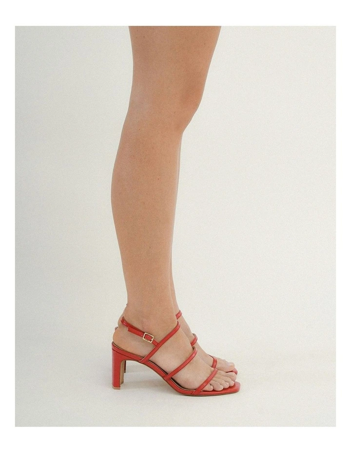 Nix Mid Heel Sandals in Red image 2