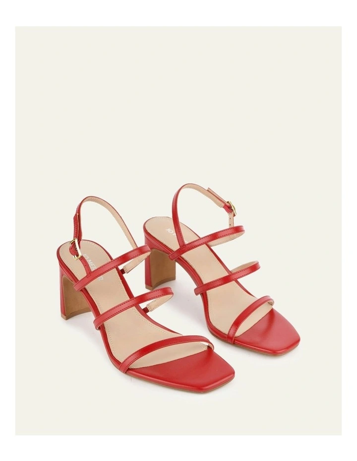 Nix Mid Heel Sandals in Red image 3