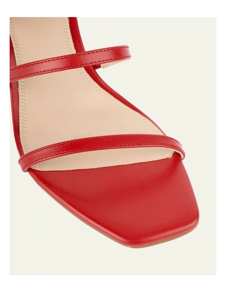 Nix Mid Heel Sandals in Red image 4