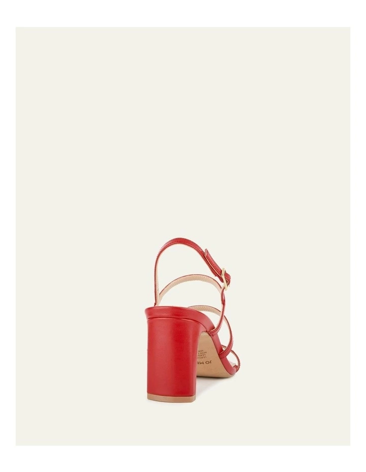 Nix Mid Heel Sandals in Red image 5