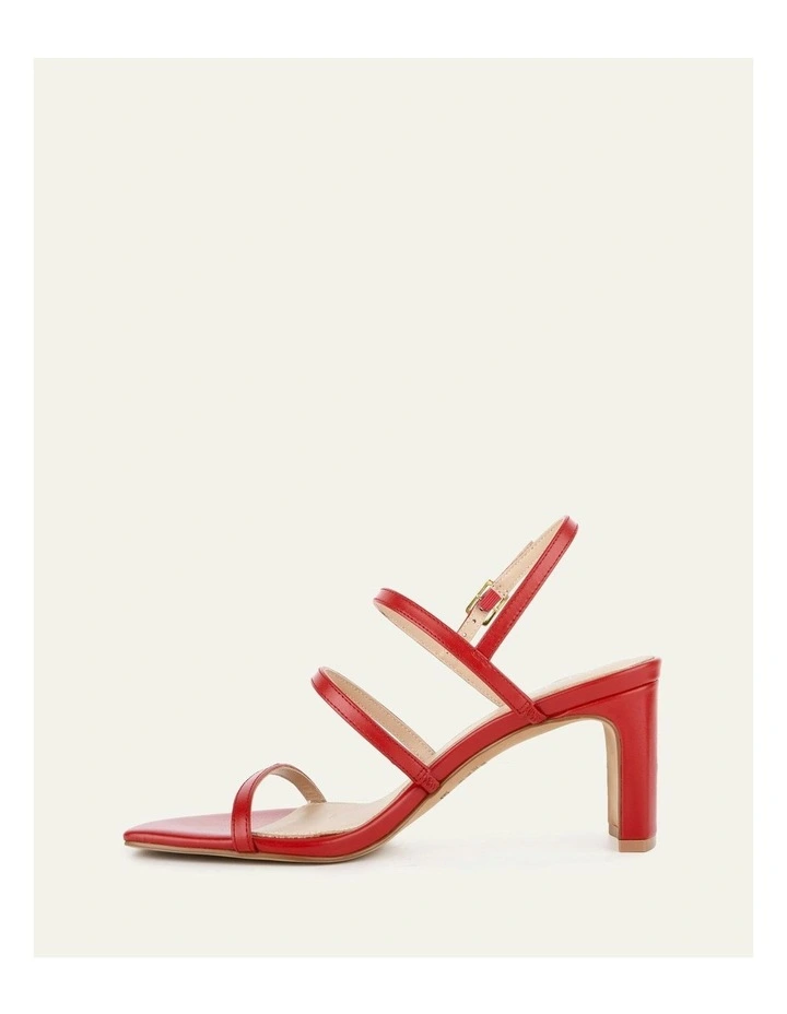 Nix Mid Heel Sandals in Red image 6