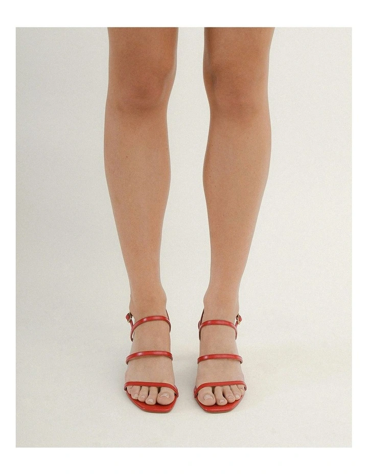 Nix Mid Heel Sandals in Red image 7
