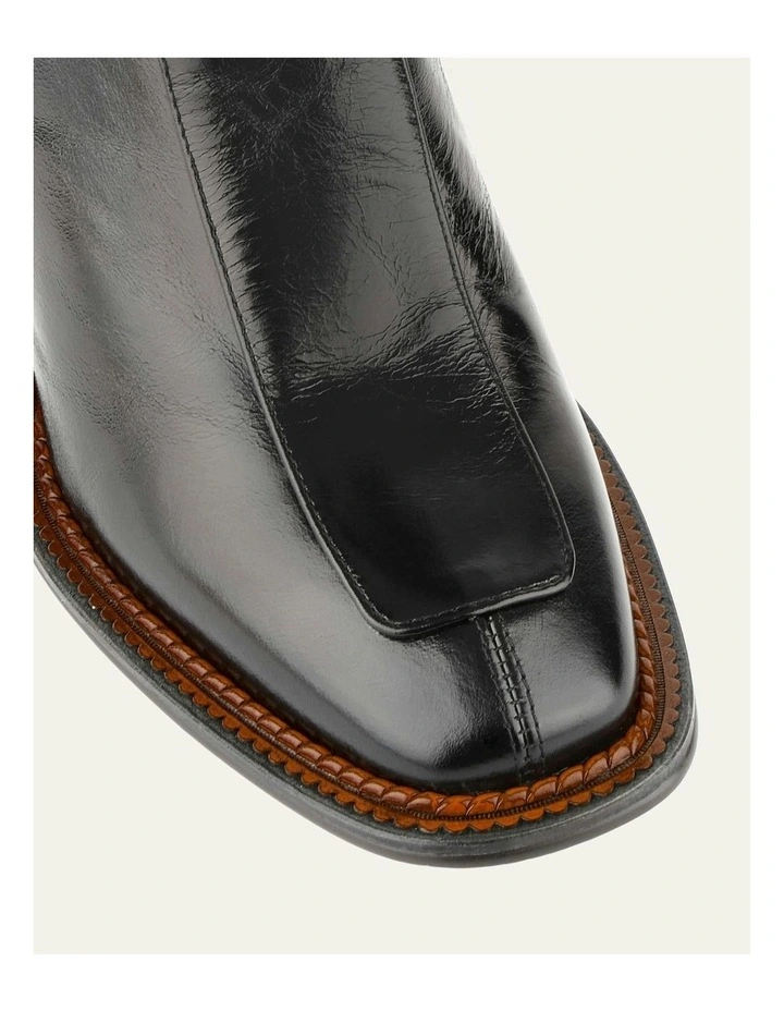 Divine Leather Knee Boots in Black image 4