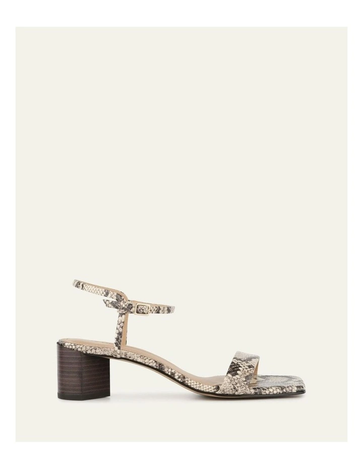 Helen Snake Print Leather Mid Sandals in Natural image 1