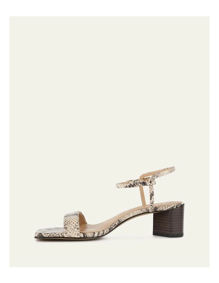 Helen Snake Print Leather Mid Sandals in Natural image 7