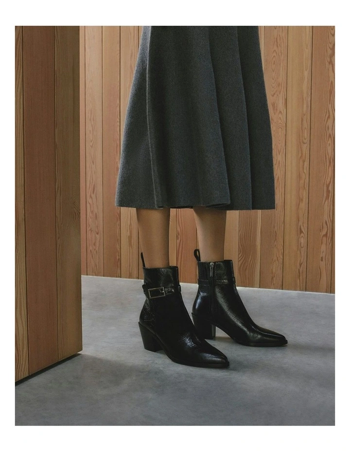 Zena Mid Ankle Boots in Black image 2