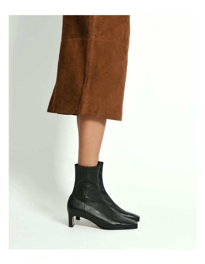 Quince Mid Ankle Boots in Black image 2