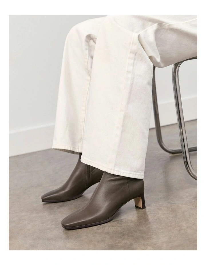 Quince Mid Ankle Boots in Dark Olive image 2