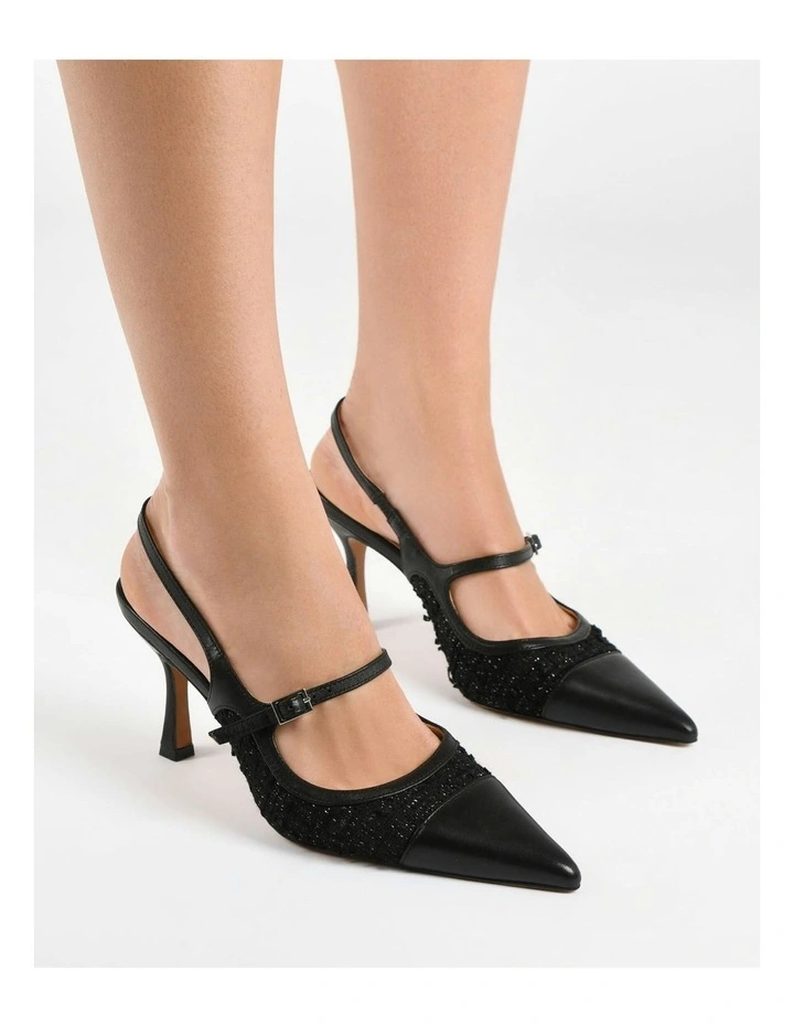 Ascot High Heels in Black Tweed image 2