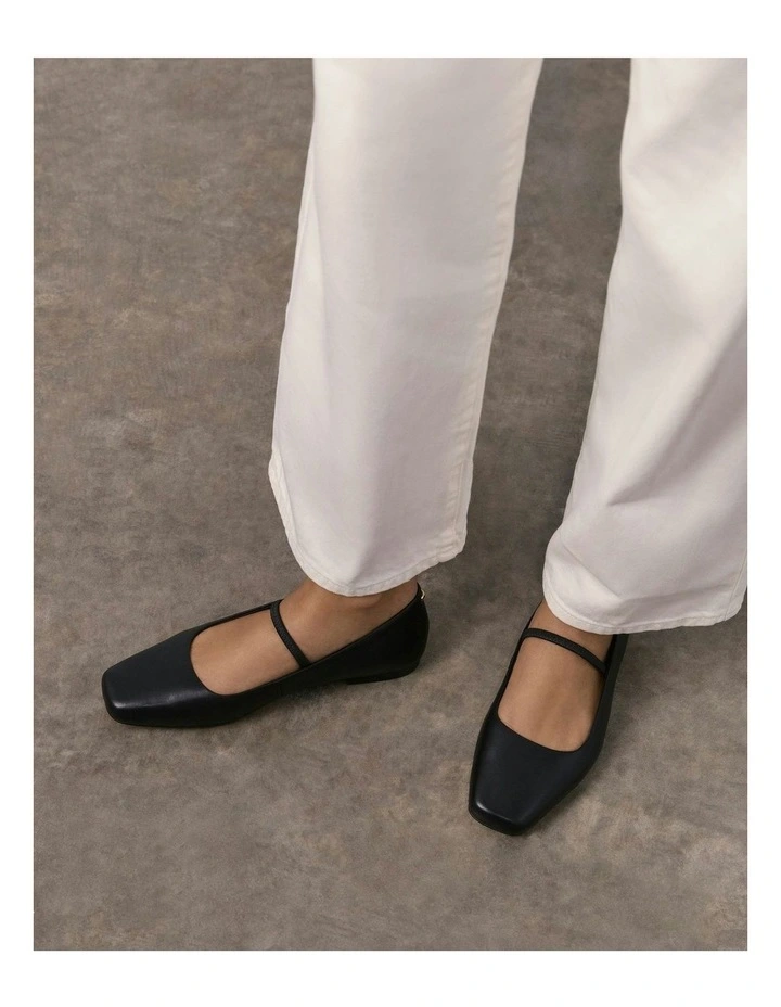 Leather Avery Casual Flats in Black image 2