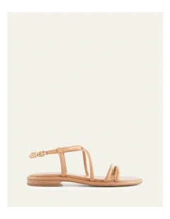 Leather Catalina Flat Sandals in Toffee
