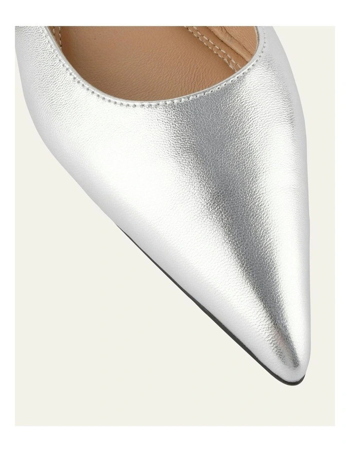 Dilaria Dress Leather Flats in Silver image 4