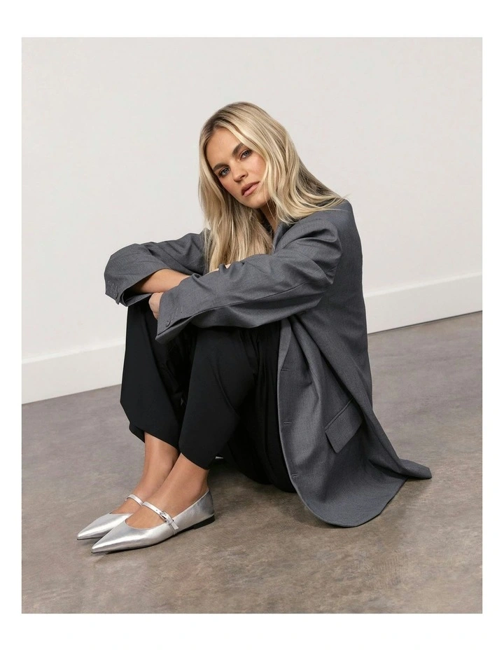 Dilaria Dress Leather Flats in Silver image 7