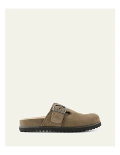 Suede Juno Casual Flats in Khaki