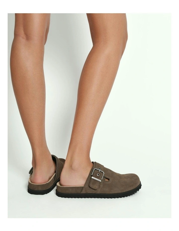 Suede Juno Casual Flats in Khaki image 2