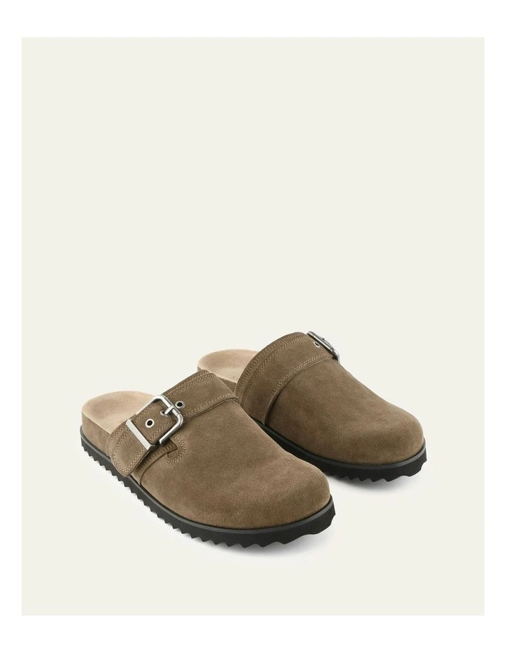 Suede Juno Casual Flats in Khaki image 3