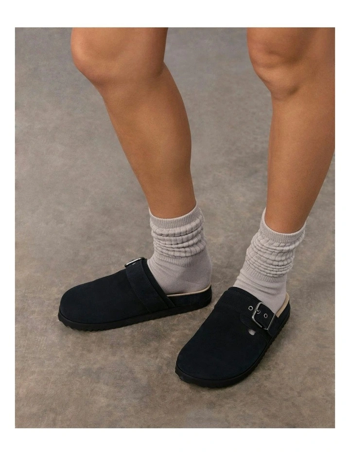 Suede Juno Casual Flats in Washed Black image 2
