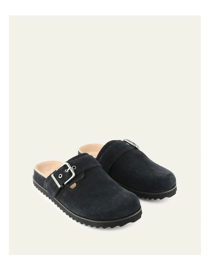 Suede Juno Casual Flats in Washed Black image 3