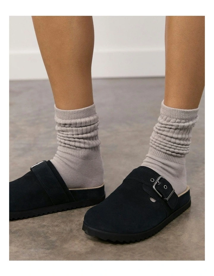 Suede Juno Casual Flats in Washed Black image 7