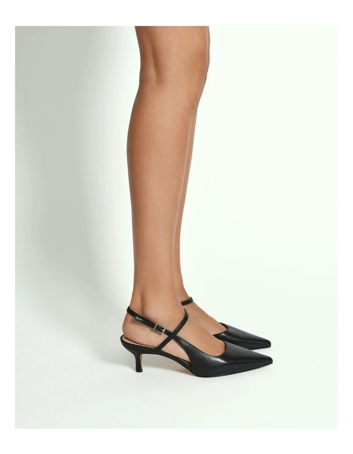 Leather Ricki Mid Heels in Black image 2