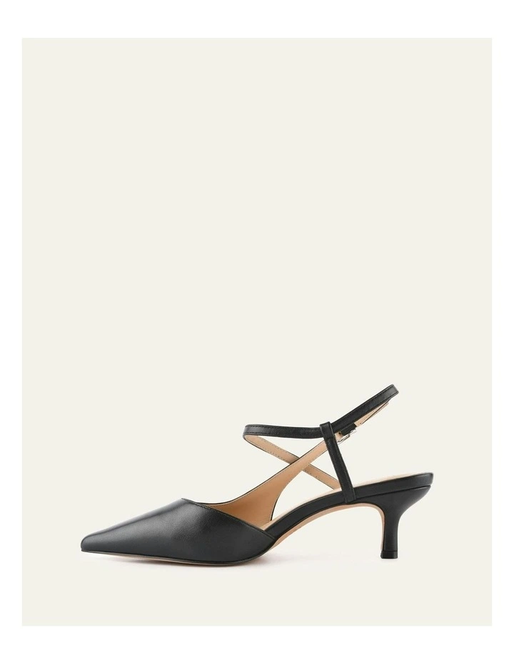 Leather Ricki Mid Heels in Black image 6