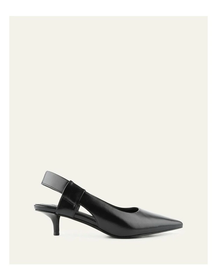 Leather Rosa Low Heels in Black image 1